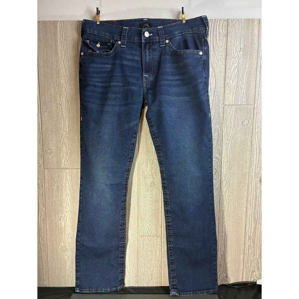 True Religion Ricky Jeans Mens 36 Dark Wash Relaxed Straight Denim Y2K Designer